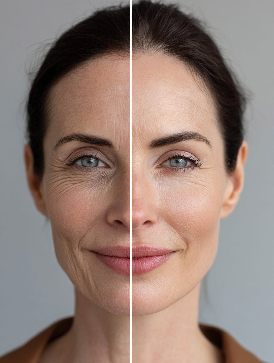 Thryive skin rejuvenation: before and after comparison